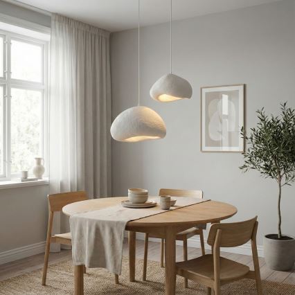 Brilagi - WABI SABI riippuvalaisin lankaripustuksella 2xE27/40W/230V halkaisija 70 cm valkoinen