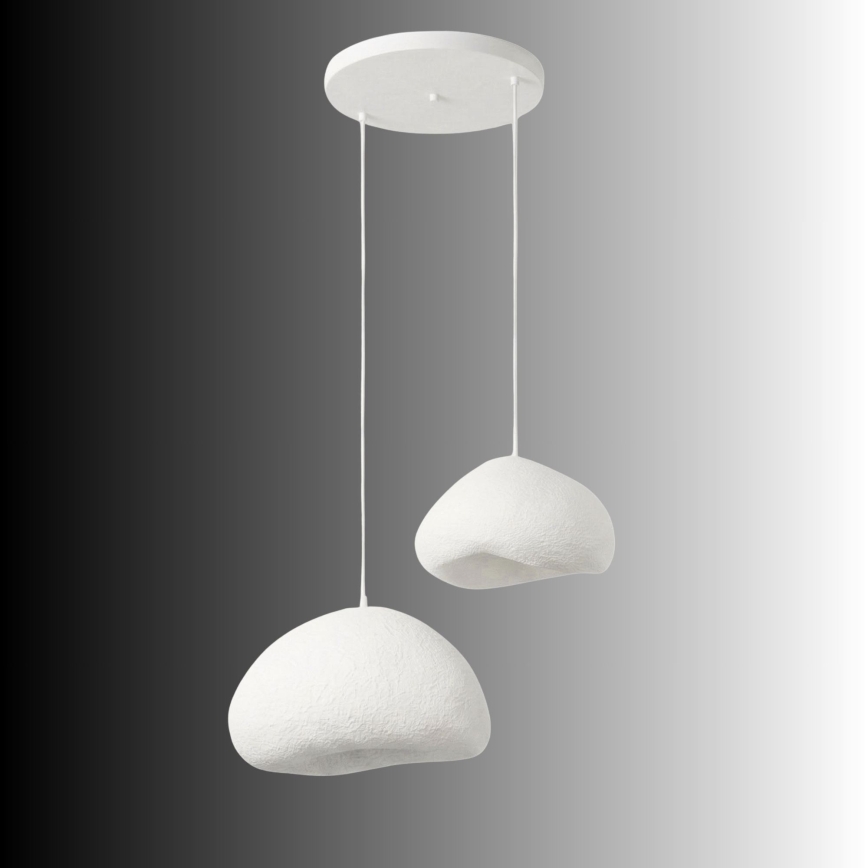 Brilagi - WABI SABI riippuvalaisin lankaripustuksella 2xE27/40W/230V halkaisija 70 cm valkoinen