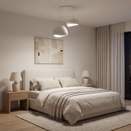 Brilagi - WABI SABI riippuvalaisin lankaripustuksella 2xE27/40W/230V halkaisija 70 cm valkoinen