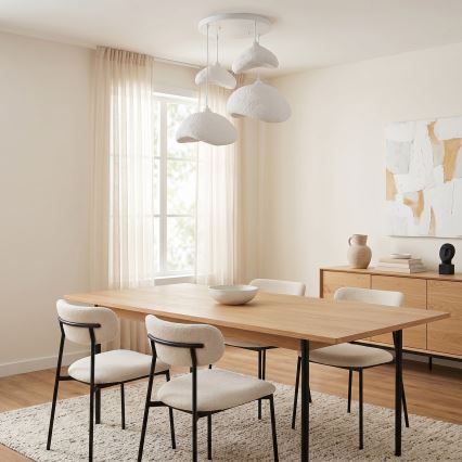 Brilagi - WABI SABI-riippuvalaisin ripustuskaapelilla, 4xE27/40W/230V, Ø 90 cm, valkoinen