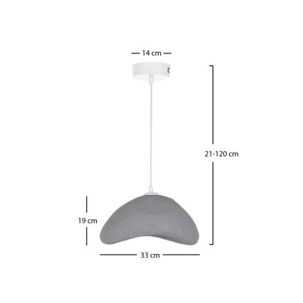 Brilagi - WABI SABI riippuvalaisin vaijerilla 1xE27/40W/230V, halkaisija 33 cm, harmaa