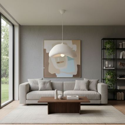 Brilagi - WABI SABI-riippuvalaisin vaijerilla 1xE27/40W/230V, halkaisija 42 cm, valkoinen