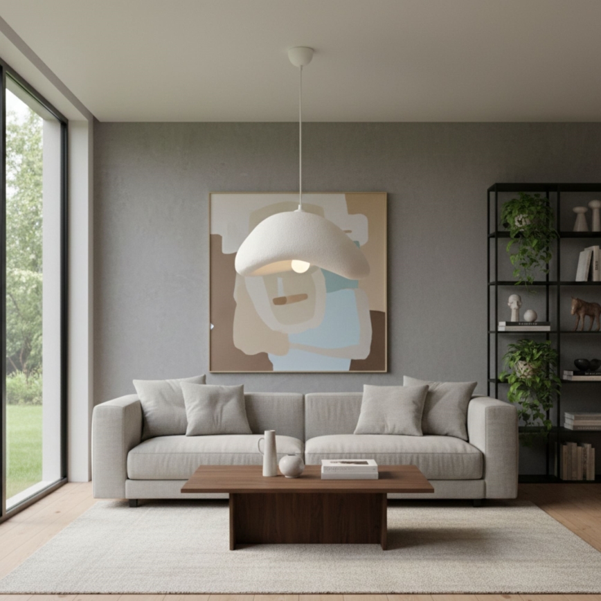 Brilagi - WABI SABI-riippuvalaisin vaijerilla 1xE27/40W/230V, halkaisija 42 cm, valkoinen