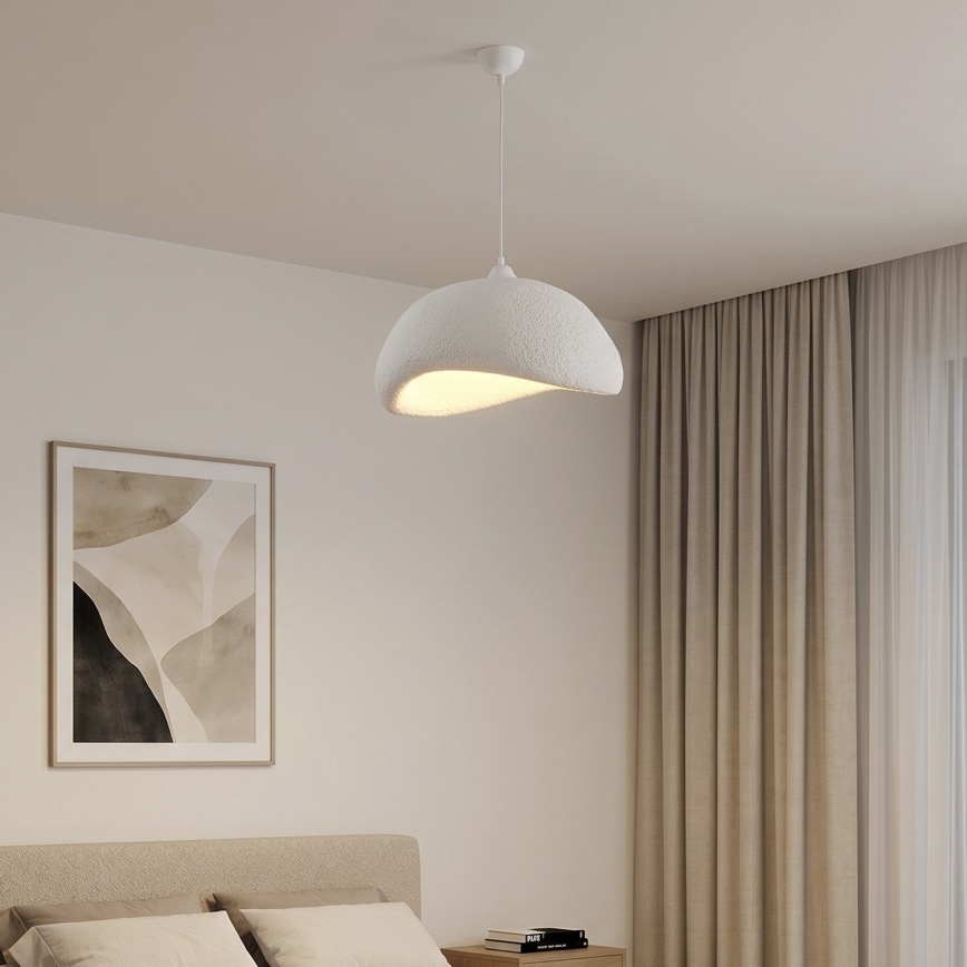Brilagi - WABI SABI-riippuvalaisin vaijerilla 1xE27/40W/230V, halkaisija 42 cm, valkoinen