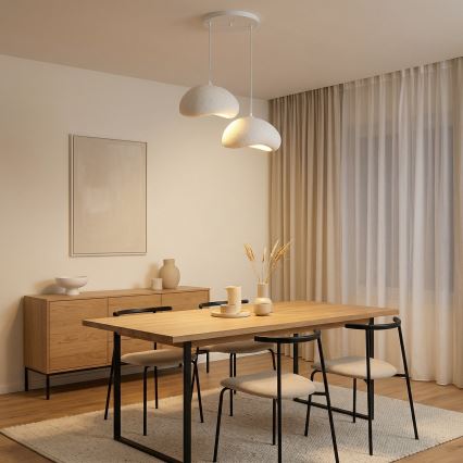 Brilagi - WABI SABI riippuvalaisin vaijerilla 2xE27/40W/230V halkaisija 60 cm valkoinen
