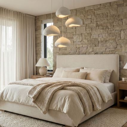 Brilagi - WABI SABI-riippuvalaisin vaijerilla 4xE27/40W/230V, Ø 95 cm, valkoinen