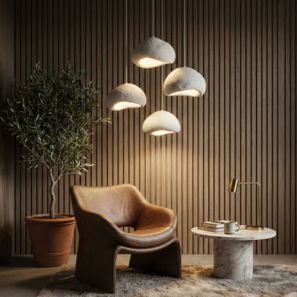 Brilagi - WABI SABI-riippuvalaisin vaijerilla 4xE27/40W/230V, Ø 95 cm, valkoinen