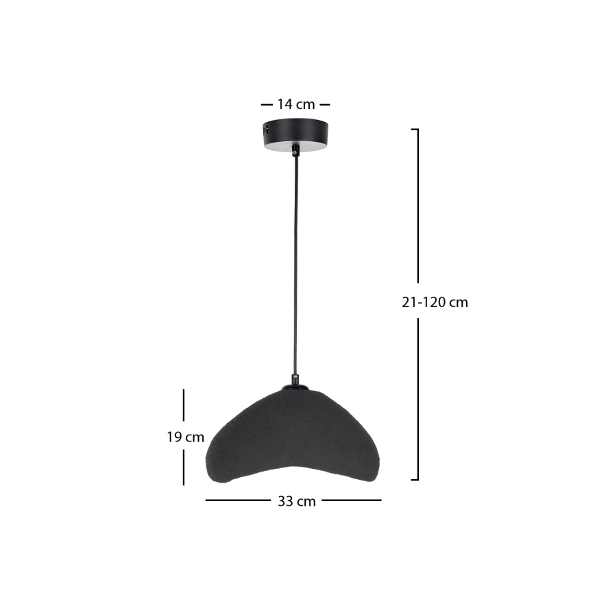 Brilagi - WABI SABI ripustettava valaisin johdolla 1xE27/40W/230V, halkaisija 33 cm, musta