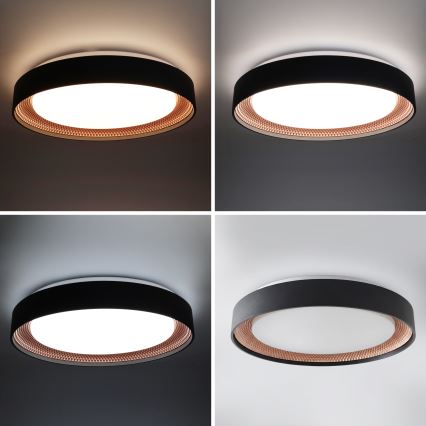 Brilagi - himmennettävä WALDO LED-kattovalaisin LED/48W/230V 3000-6500K halkaisija 40 cm musta/kulta + kaukosäädin