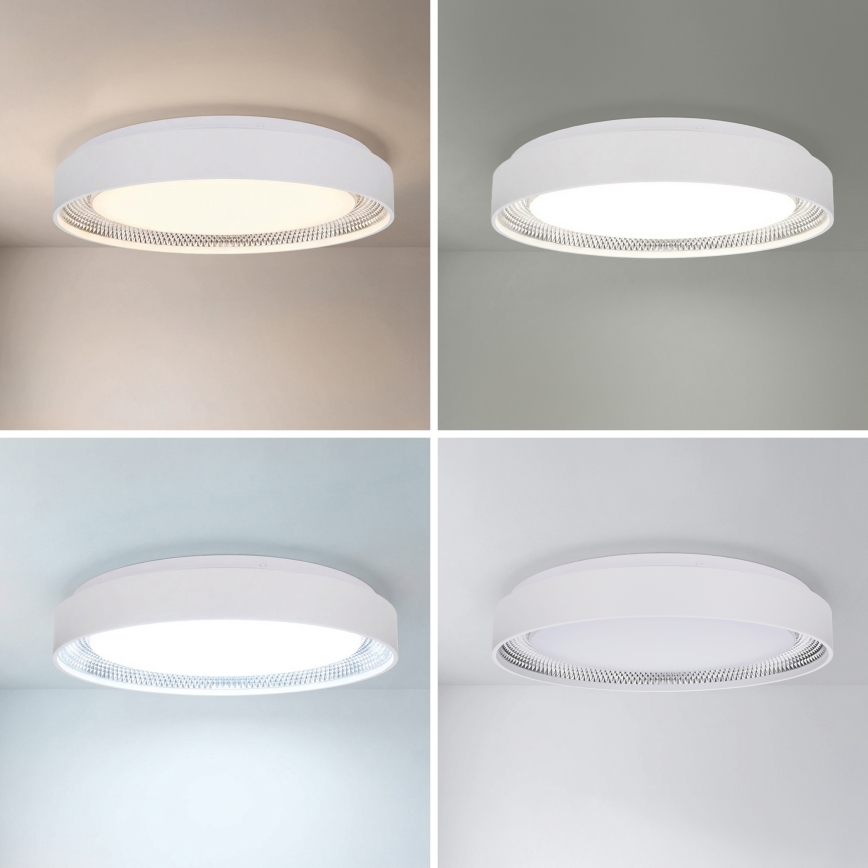 Brilagi - Himennettävä LED-kattovalaisin WALDO LED/48W/230V 3000-6500K Ø 40 cm valkoinen/hopea + kauko-ohjain