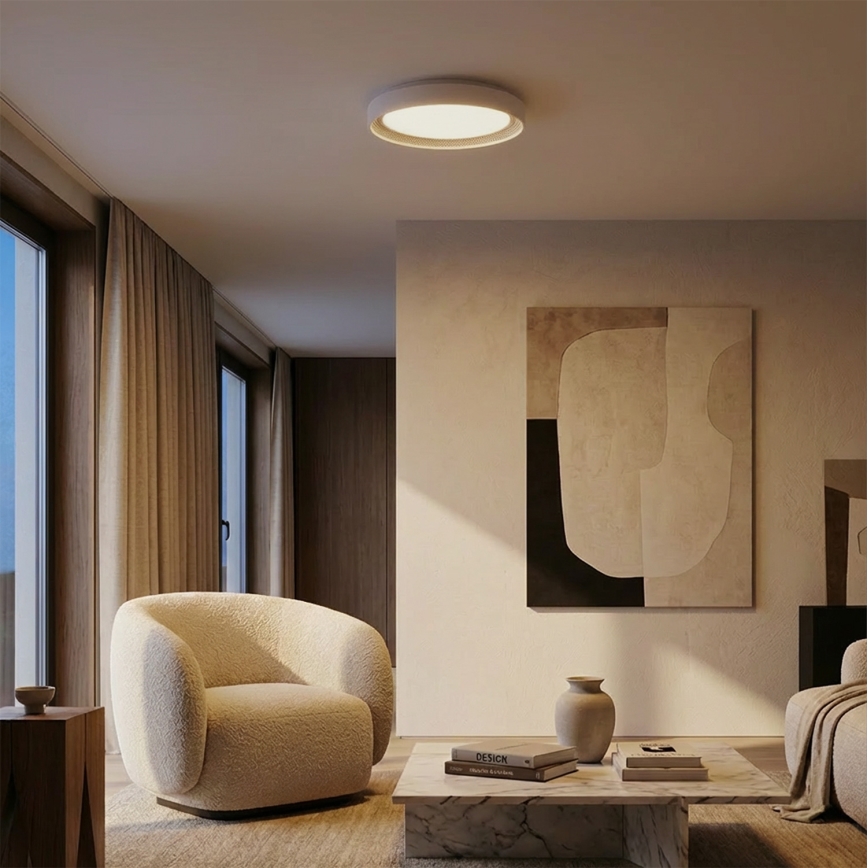 Brilagi - Himennettävä LED-kattovalaisin WALDO LED/48W/230V 3000-6500K Ø 40 cm valkoinen/hopea + kauko-ohjain