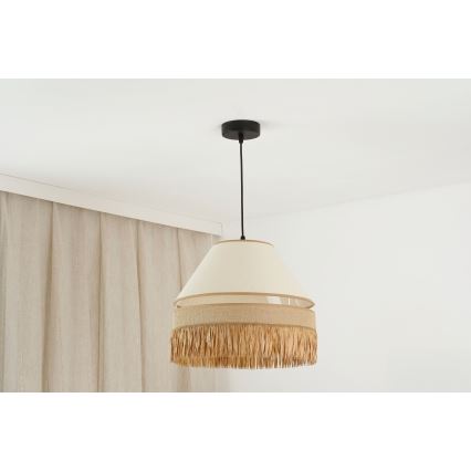 Brilagi - Ripustettava kattovalaisin WINNETOU AVIGNION 1xE27/15W/230V halkaisija 35 cm ruskea/kerma