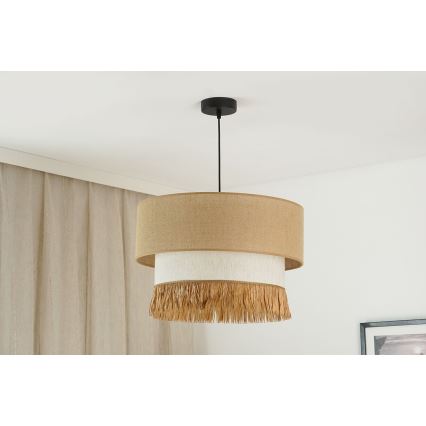 Brilagi - Ripustettava kattovalaisin WINNETOU BOHO 1xE27/15W/230V halkaisija 45 cm ruskea/kerma