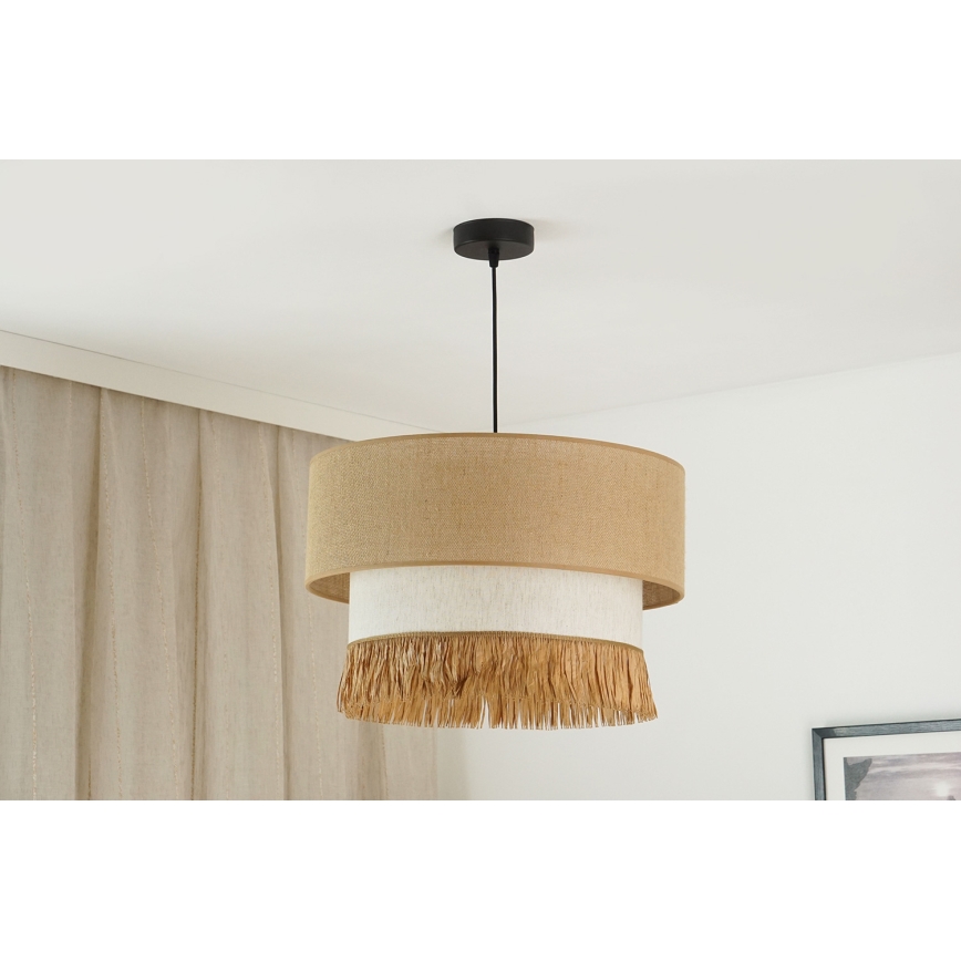 Brilagi - Ripustettava kattovalaisin WINNETOU BOHO 1xE27/15W/230V halkaisija 45 cm ruskea/kerma