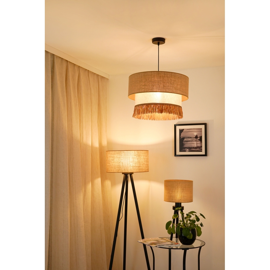 Brilagi - Ripustettava kattovalaisin WINNETOU BOHO 1xE27/15W/230V halkaisija 45 cm ruskea/kerma