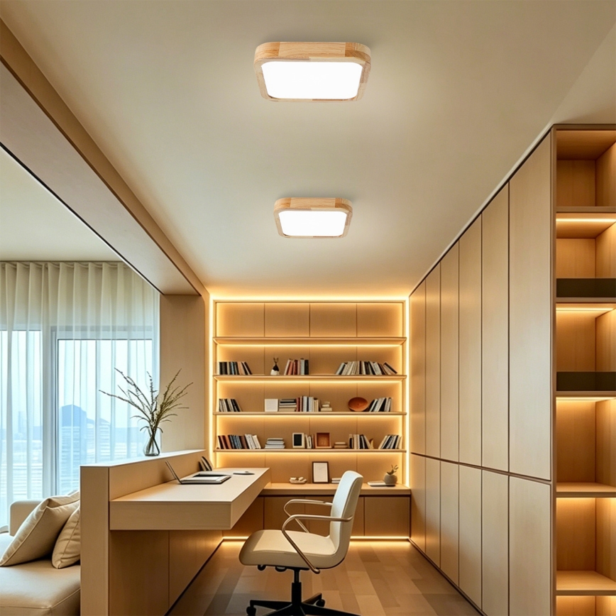 BRILAGI - LED-kattovalaisin WOODLINE SQUARE LED/32W/230V 3000/4000/6000K tammi 30x30 cm