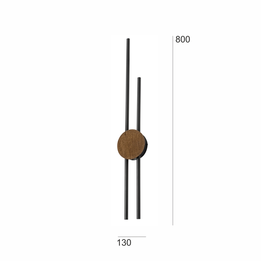 Brilagi - LED-seinävalaisin WOODY COLLINE LED/15W/230V 80 cm tammi-pähkinä
