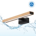 Brilagi - WOODY MIRROR 3-in-1 LED-kylpyhuonepeilavalaisin LED/8W/230V IP44 musta/tammi