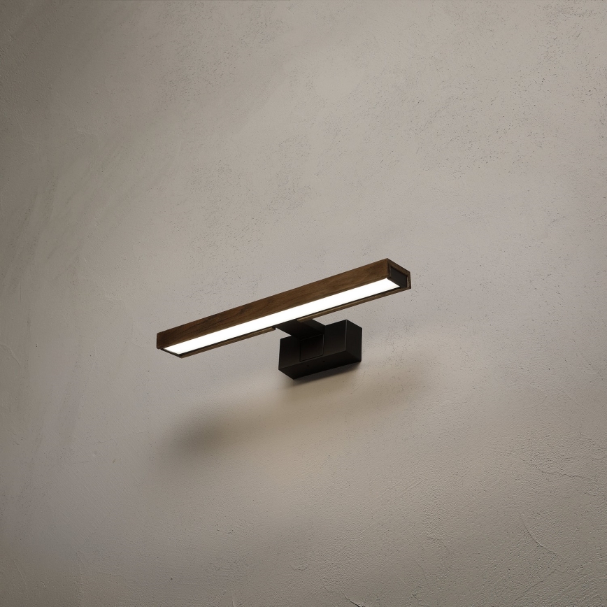 BRILAGI - LED-kylpyhuoneen peilivalaisin 3-in-1 WOODY MIRROR LED/8W/230V 40 cm IP44 musta/tammi-pähkinä