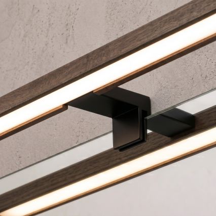 BRILAGI - LED-kylpyhuoneen peilivalaisin 3-in-1 WOODY MIRROR LED/8W/230V 40 cm IP44 musta/tammi-pähkinä