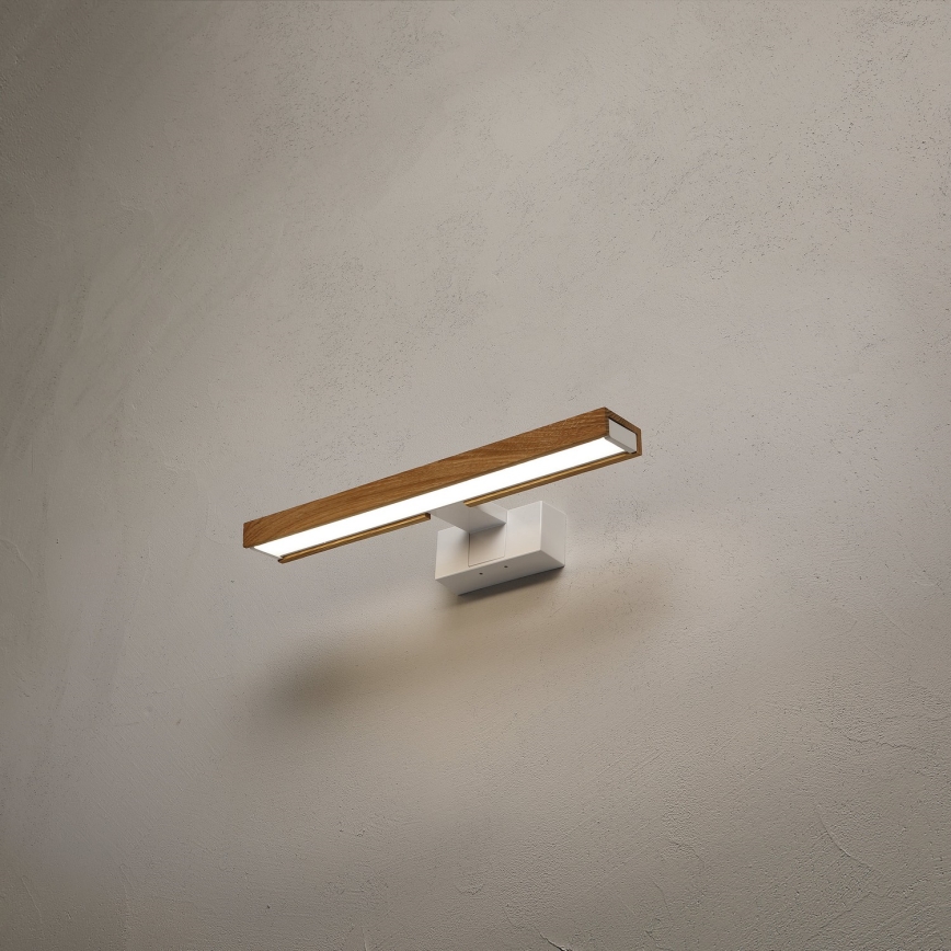 Brilagi - LED-kylpyhuonepeilivalaisin 3-in-1 WOODY MIRROR LED/8W/230V 40 cm IP44 valkoinen/tammi