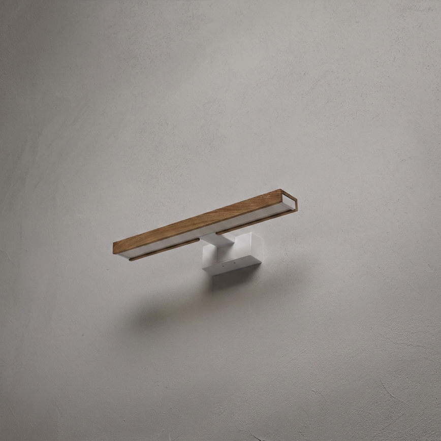 Brilagi - LED-kylpyhuonepeilivalaisin 3-in-1 WOODY MIRROR LED/8W/230V 40 cm IP44 valkoinen/tammi
