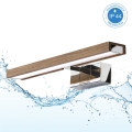 Brilagi - WOODY MIRROR 3v1 LED-kylpyhuonepeilivalaisin LED/8W/230V 40 cm IP44 kiiltävä kromi/tammi-pähkinä