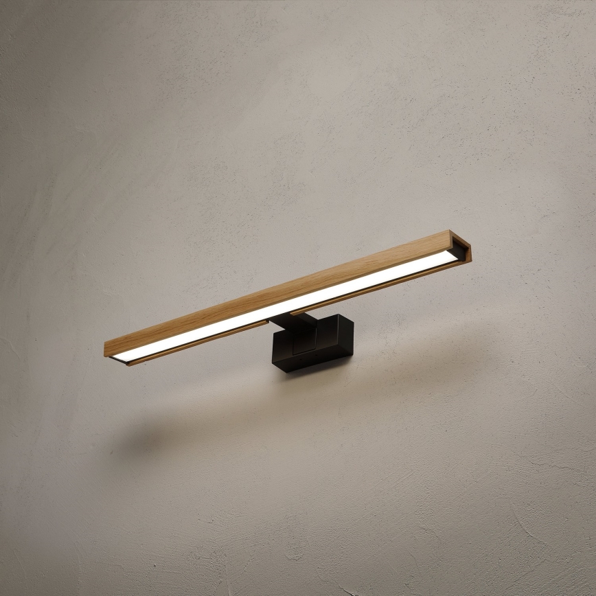 Brilagi - LED-kylpyhuoneen peilivalaisin 3-in-1 WOODY MIRROR LED/12W/230V 60 cm IP44 musta/tammi