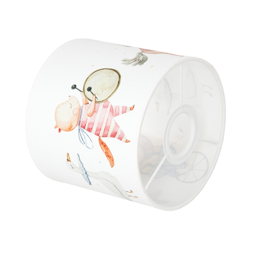 BRILAGI - Yleiskäyttöinen BOBO-varjostin E27, halkaisija 15 cm, valkoinen/eläinkuviot