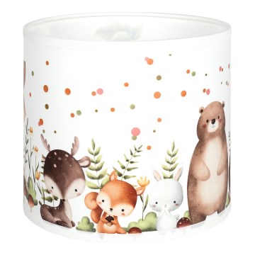 BRILAGI - Yleiskäyttöinen varjostin BOBO E27, halkaisija 15 cm, valkoinen/eläinkuviollinen