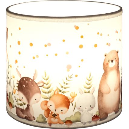 BRILAGI - Yleiskäyttöinen varjostin BOBO E27, halkaisija 15 cm, valkoinen/eläinkuviollinen