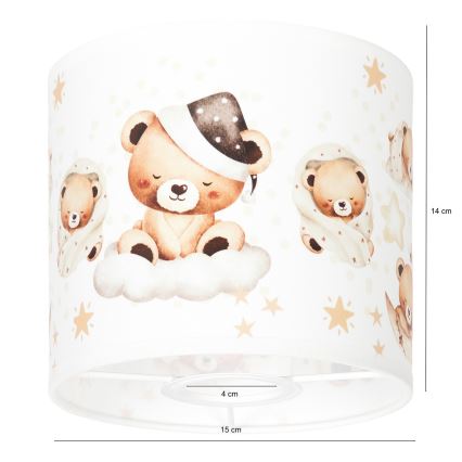 BRILAGI - Yleiskäyttöinen varjostin BOBO E27, halkaisija 15 cm, valkoinen/karhakuosi