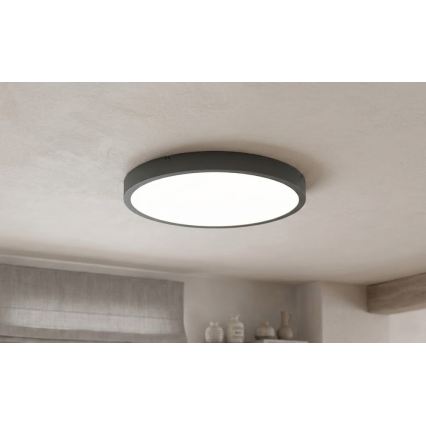 BRILAGI - LED-kylpyhuoneen kattovalaisin anturilla ZENNA LED/24W/230V Ø 35 cm IP44 antrasiitti + kaukosäädin