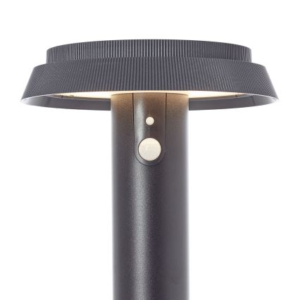 Brilliant - LED aurinkokennovalo anturilla ALVERO LED/4W/3,7V 2000 mAh 50 cm IP44 musta
