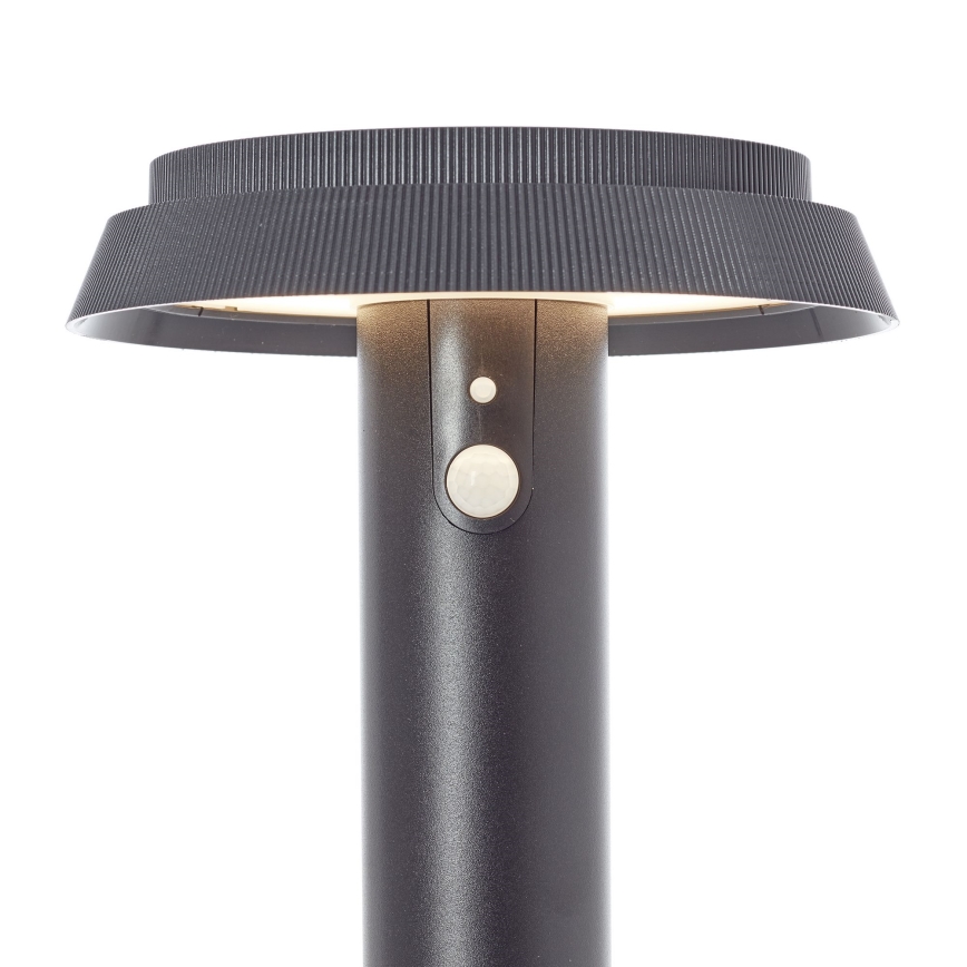 Brilliant - LED aurinkokennovalo anturilla ALVERO LED/4W/3,7V 2000 mAh 50 cm IP44 musta