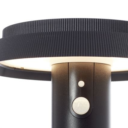Brilliant - LED aurinkokennovalo anturilla ALVERO LED/4W/3,7V 2000 mAh 70 cm IP44 musta
