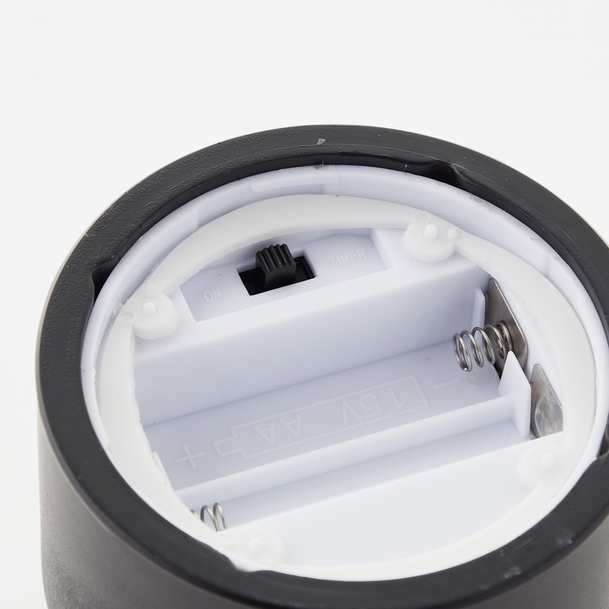 Brilliant - BOUGIE LED, 3 kpl, LED/2xAA, IP44, musta/savunharmaa