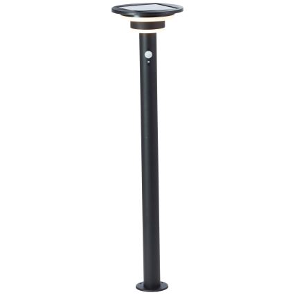 Brilliant - LED aurinkokennovalo anturilla GARVINA LED/3W/3,7V 2000 mAh 85 cm IP44 musta