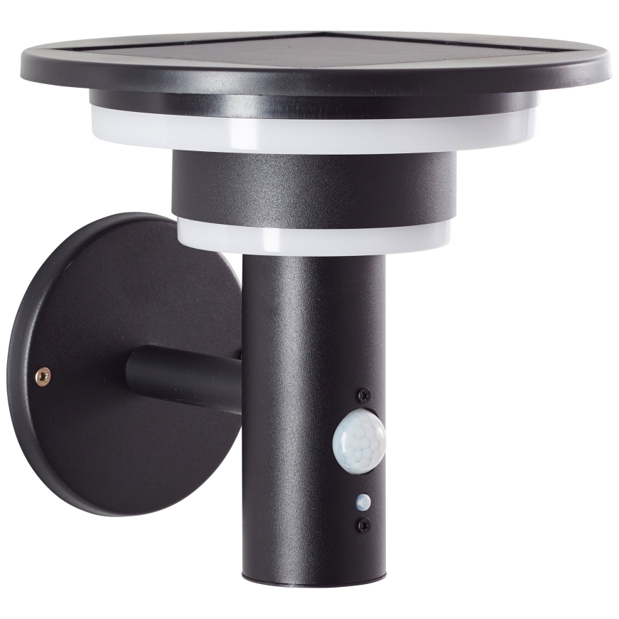 Brilliant - LED aurinkokäyttöinen seinävalaisin anturilla GARVINA LED/3W/3,7V 2000 mAh IP44 musta