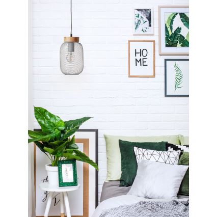 Brilliant - GIADA riippuvalaisin kaapelilla 1xE27/40W/230V halkaisija 16 cm harmaa