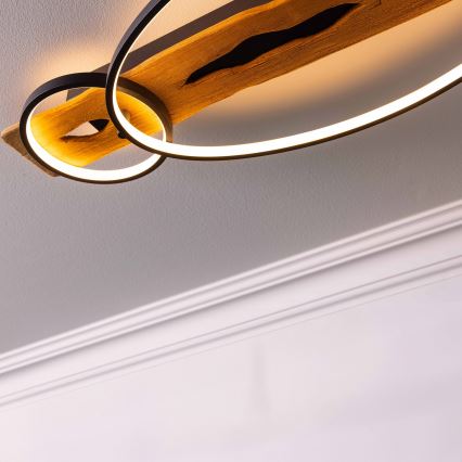 Brilliant - LED-himmennettävä kattovalaisin PIRUS LED/30W/230V 30x70 cm kumipuu