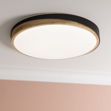 Brilliant - Himmennettävä LED-kattovalaisin BAARLO LED/36W/230V 3000-6500K halkaisija 50 cm musta/kumiviikuna + kauko-ohjaus