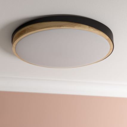 Brilliant - Himmennettävä LED-kattovalaisin BAARLO LED/36W/230V 3000-6500K halkaisija 50 cm musta/kumiviikuna + kauko-ohjaus