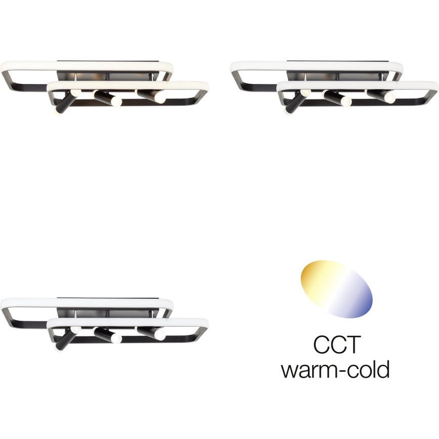 Brilliant - Himmennettävä LED-kattovalaisin DALIDA LED/54W/230V 3000-6500K 45,2x66 cm musta + kauko-ohjaus