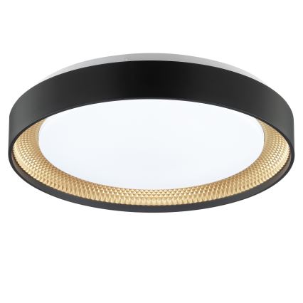 Brilliant - himmennettävä LED-kattovalaisin WALDO LED/24W/230V 3000-6500K halkaisija 38,5 cm musta/kulta + kaukosäädin