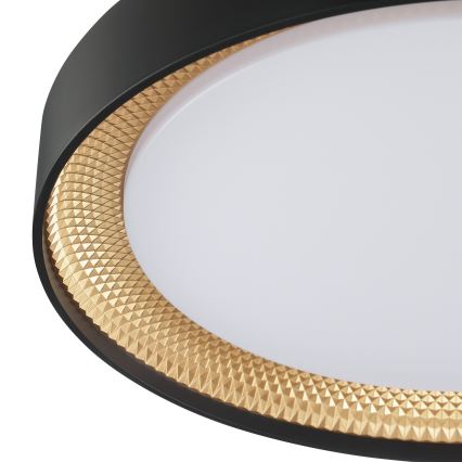 Brilliant - himmennettävä LED-kattovalaisin WALDO LED/24W/230V 3000-6500K halkaisija 38,5 cm musta/kulta + kaukosäädin