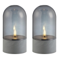 Brilliant - ILLUSION LED-kynttilät, 2 kpl, LED/2xAA, IP44, harmaa/savunmusta