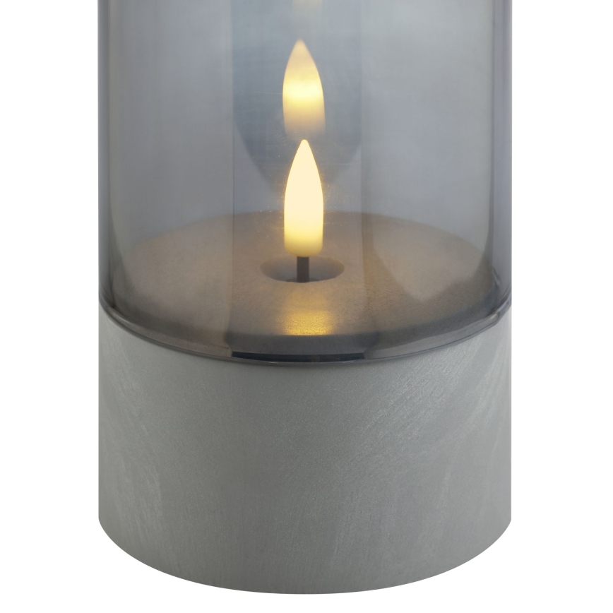 Brilliant - ILLUSION LED-kynttilät, 2 kpl, LED/2xAA, IP44, harmaa/savunmusta
