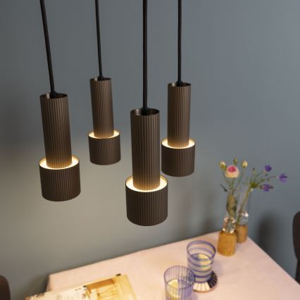 Brilliant - Kattokruunu johdossa CADIZ 4xGU10/10W/230V halkaisija 35 cm pronssi