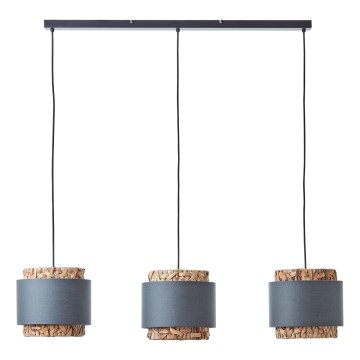 Brilliant - Kattokruunu johdossa WATERLILLY 3xE27/60W/230V harmaa